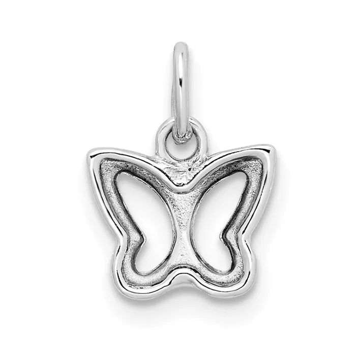 14k White Gold Cutout Butterfly Pendant TreasureFineJewelers Necklaces