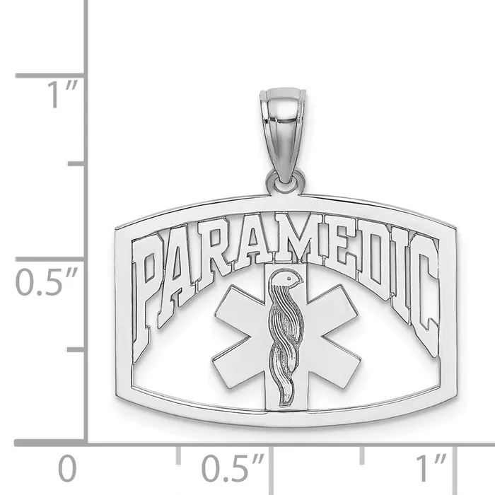 14K White Gold CutOut PARAMEDIC Charm TreasureFineJewelers Charm Necklaces