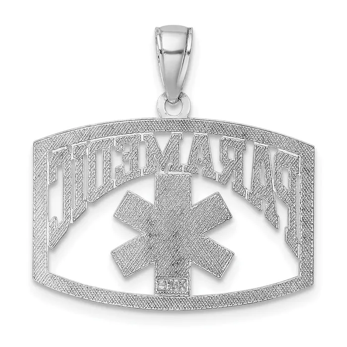 14K White Gold CutOut PARAMEDIC Charm TreasureFineJewelers Charm Necklaces