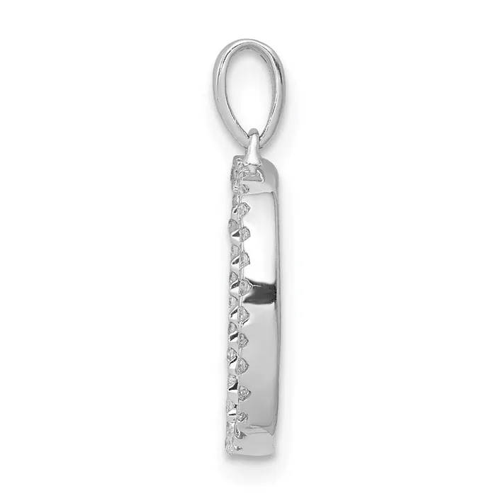 14K White Gold Diamond Letter D Initial Pendant TreasureFineJewelers Necklaces