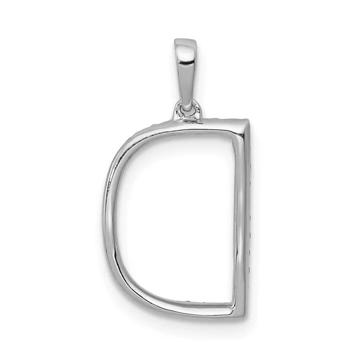 14K White Gold Diamond Letter D Initial Pendant TreasureFineJewelers Necklaces