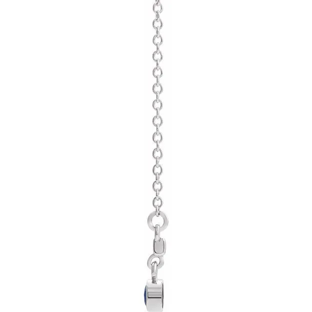 14K White Gold Natural Blue Sapphire BezelSet 18 Necklace TreasureFineJewelers Necklaces