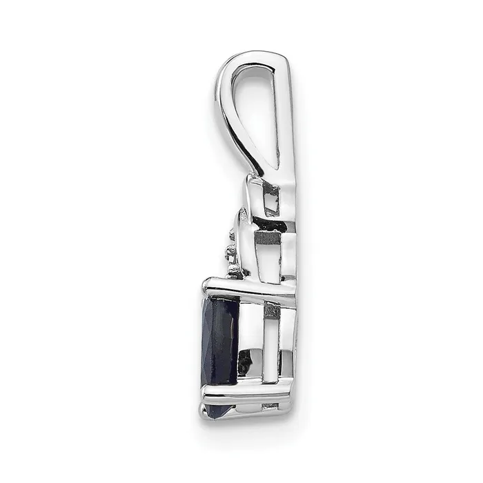 14k White Gold Sapphire and Diamond Pendant TreasureFineJewelers Necklaces