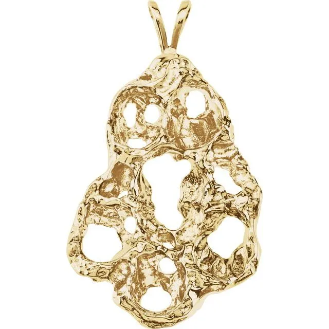 14K Yellow Gold 33x19 mm Nugget Pendant TreasureFineJewelers PreStyled Sets