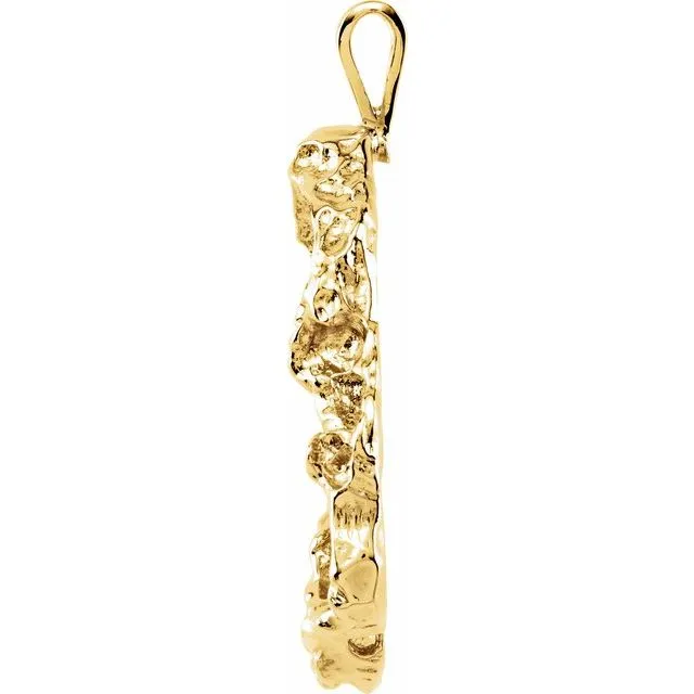 14K Yellow Gold 33x19 mm Nugget Pendant TreasureFineJewelers PreStyled Sets