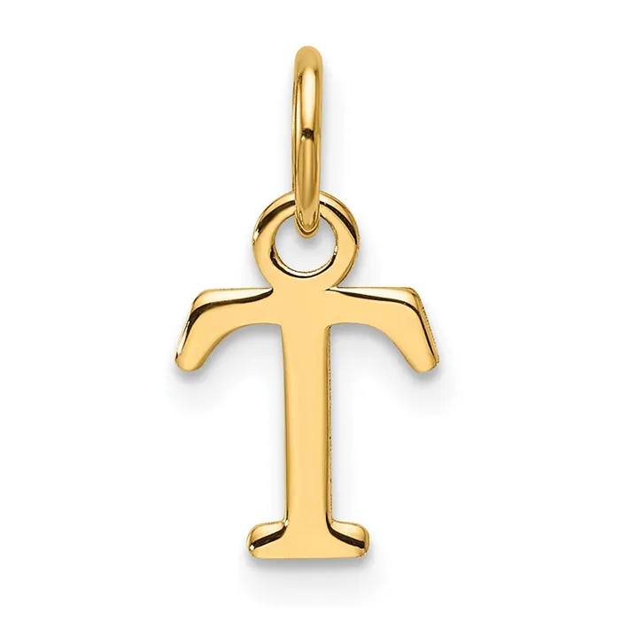 14k Yellow Gold Cutout Letter T Initial Pendant TreasureFineJewelers Necklaces 14k Yellow Gold Cutout Letter T Initial Pendant TreasureFineJewelers Necklaces