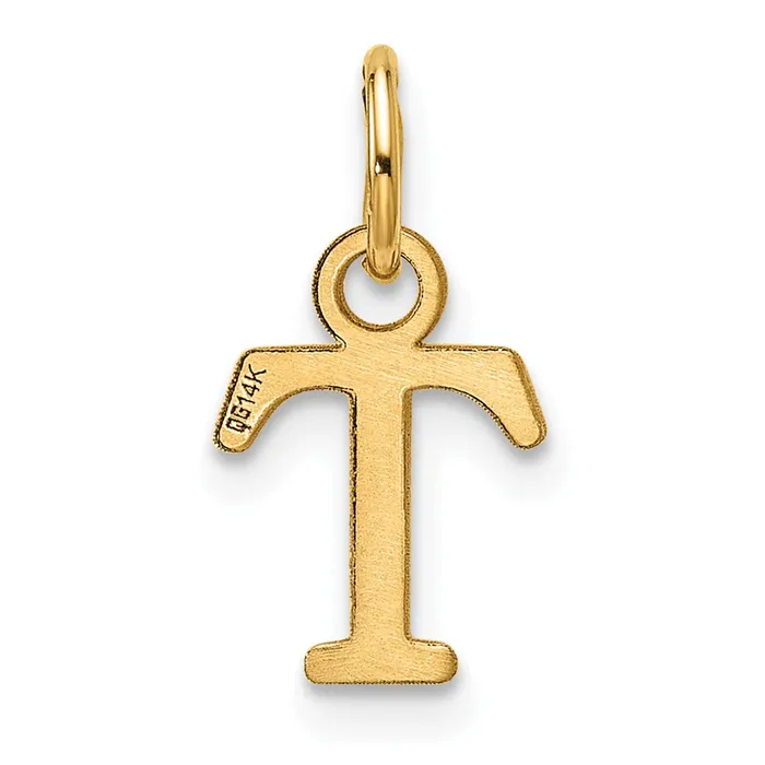 14k Yellow Gold Cutout Letter T Initial Pendant TreasureFineJewelers Necklaces