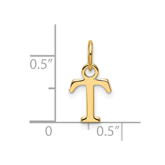 14k Yellow Gold Cutout Letter T Initial Pendant TreasureFineJewelers Necklaces