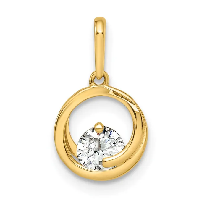 14k Yellow Gold CZ Pendant TreasureFineJewelers PreStyled Sets