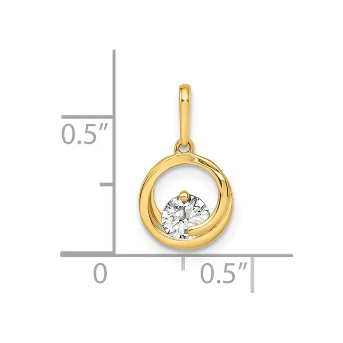 14k Yellow Gold CZ Pendant TreasureFineJewelers PreStyled Sets