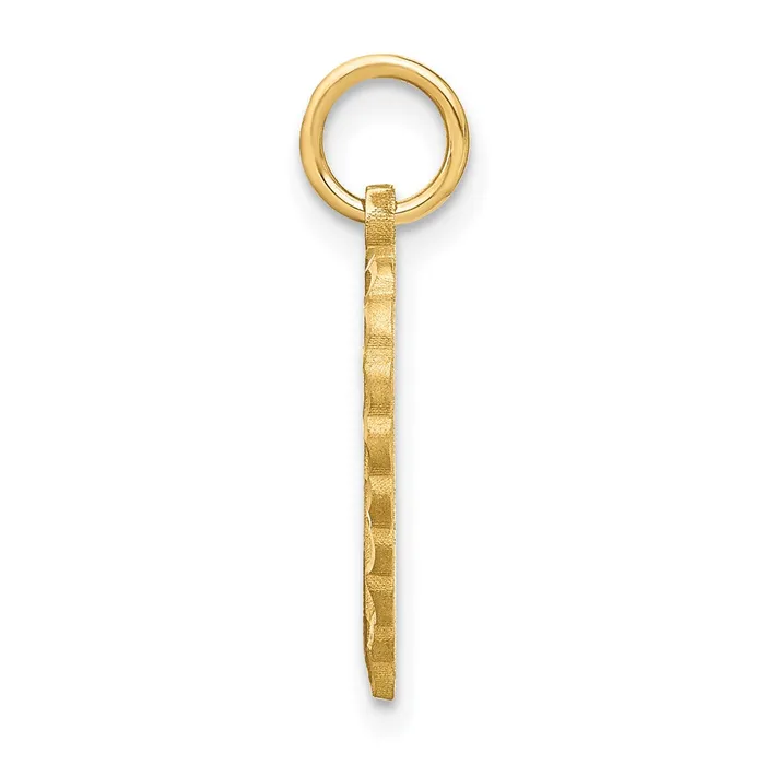 14k Yellow Gold Heart Letter O Charm TreasureFineJewelers Charm Necklaces