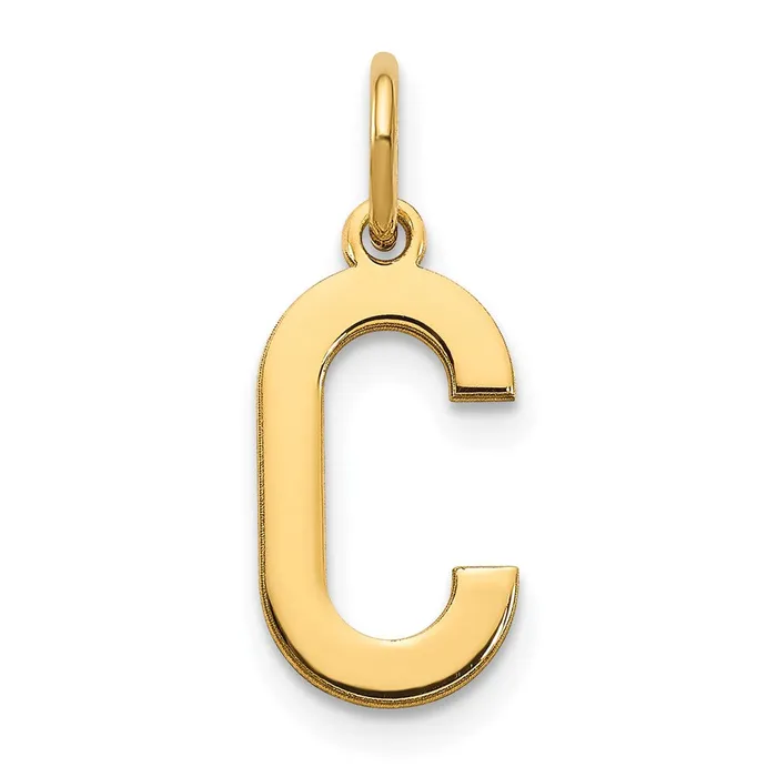 14k Yellow Gold Letter C Initial Pendant TreasureFineJewelers Necklaces