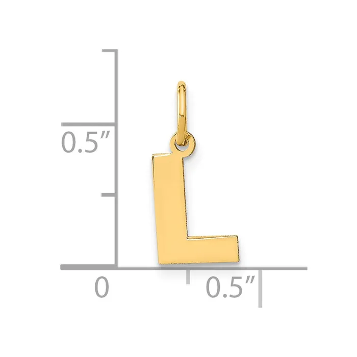 14k Yellow Gold Letter L Initial Pendant TreasureFineJewelers Necklaces