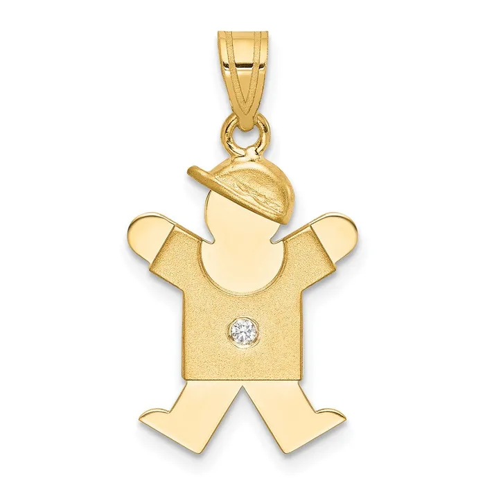 14k Yellow Gold VS Diamond Kid Pendant TreasureFineJewelers PreStyled Sets
