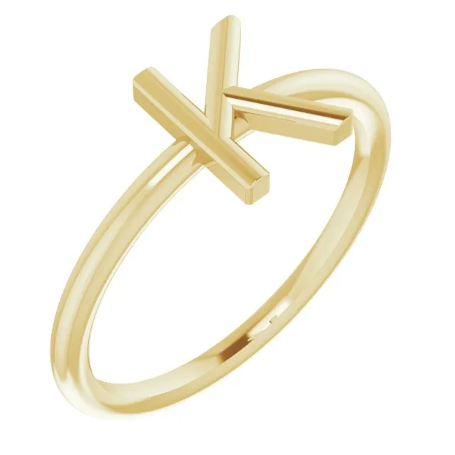 14K Yellow Initial K Ring TreasureFineJewelers Rings