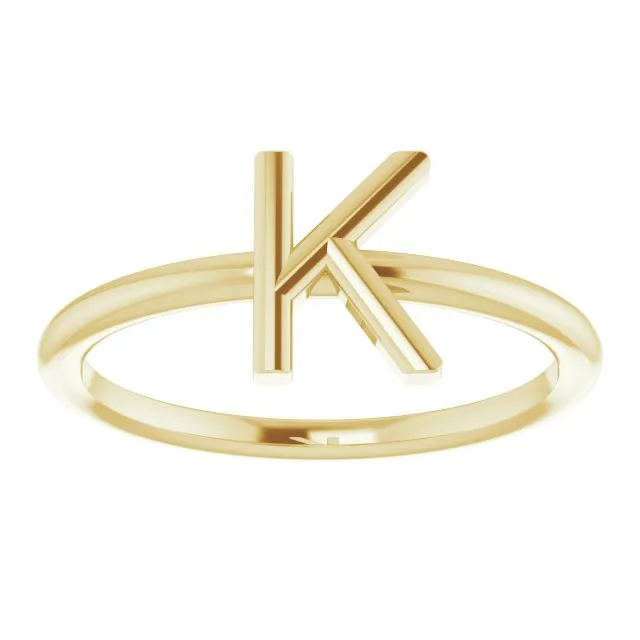 14K Yellow Initial K Ring TreasureFineJewelers Rings