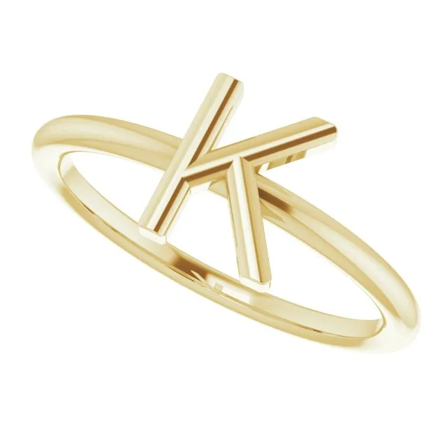 14K Yellow Initial K Ring TreasureFineJewelers Rings