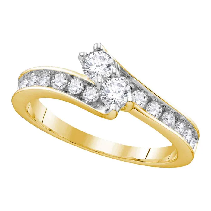 14kt yellow gold womens round diamond 2 stone hearts together bridal wedding engagement ring 100 cttw certified112764 North Arrow Shop Rings 14kt yellow gold womens round diamond 2 stone hearts together bridal wedding engagement ring 100 cttw certified112764 North Arrow Shop Rings