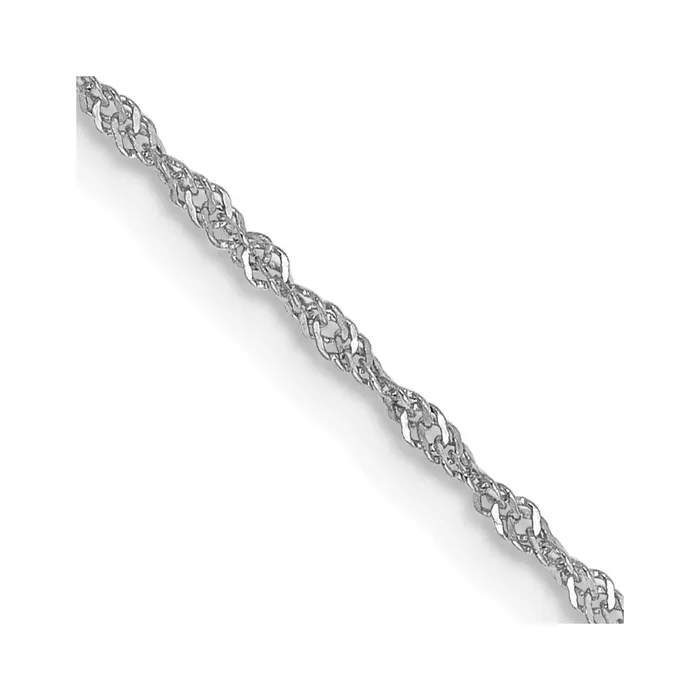 18K Leslies WG 11mm Singapore Chain TreasureFineJewelers Necklaces