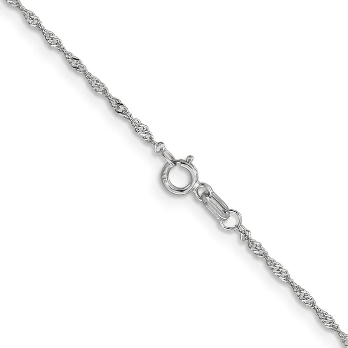 18K Leslies WG 11mm Singapore Chain TreasureFineJewelers Necklaces