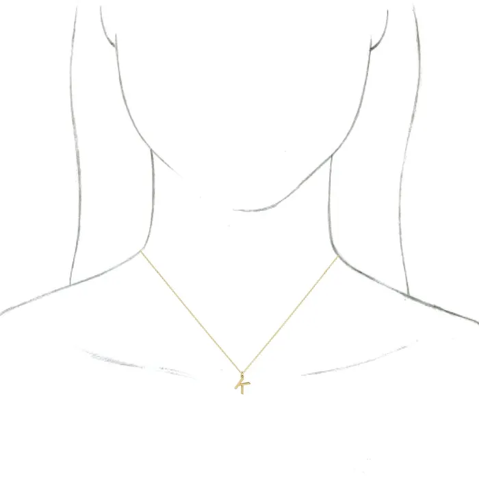 18K Yellow GoldPlated Sterling Silver Initial K Dangle 18 Necklace TreasureFineJewelers Necklaces