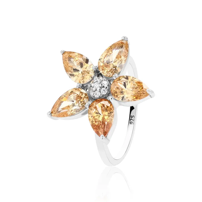 Aletheia Sunflower Sterling Silver Ring Ema Jewels Rings