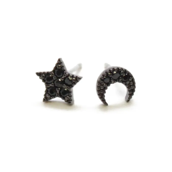 Amanda Star Moon Set Post Earrings vendorunknown Rings