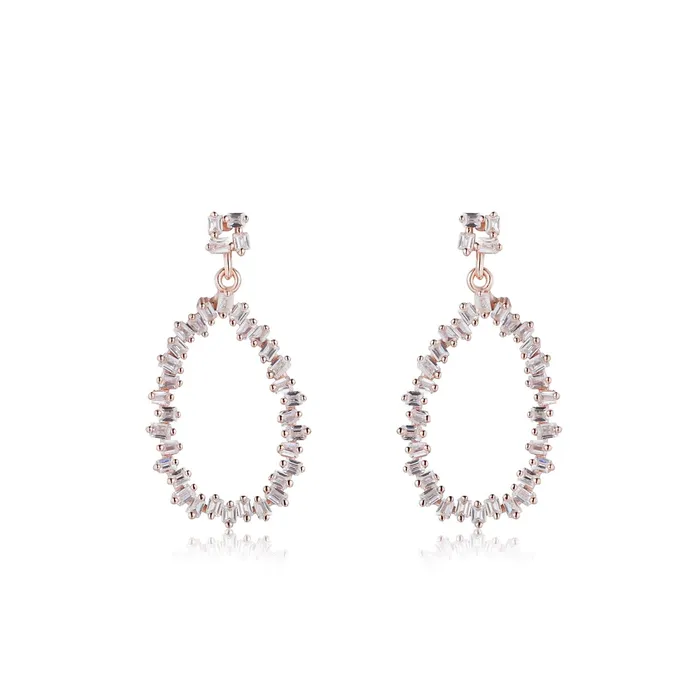 Baguette cz teardrop earrings Perfect Piercing Earrings