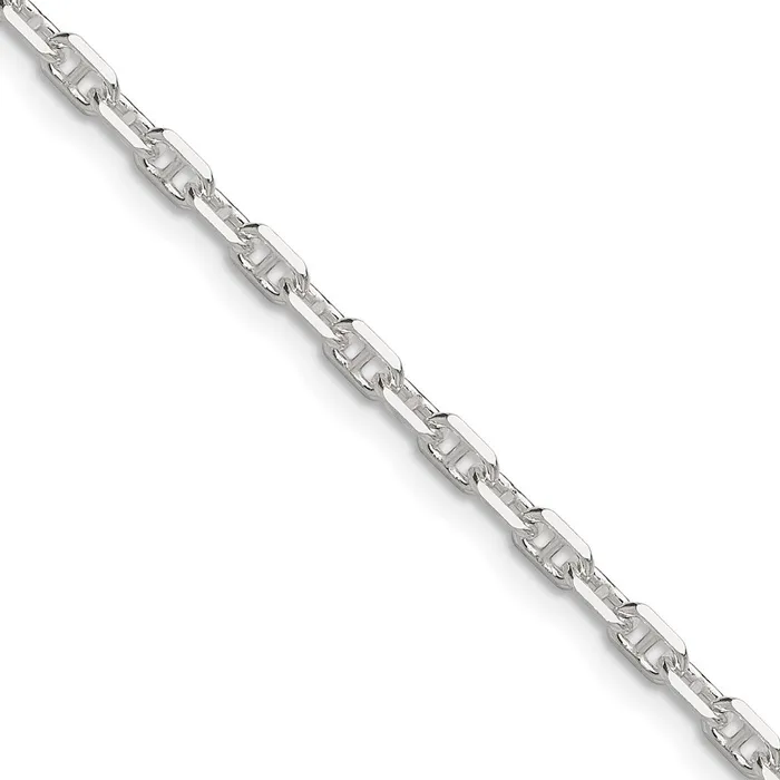 Bracelets Sterling Silver Polished and Dimondcut 3mm Marine Link Chain Bracelet TreasureFineJewelers Bracelets Sterling Silver Polished and Dimondcut 3mm Marine Link Chain Bracelet TreasureFineJewelers