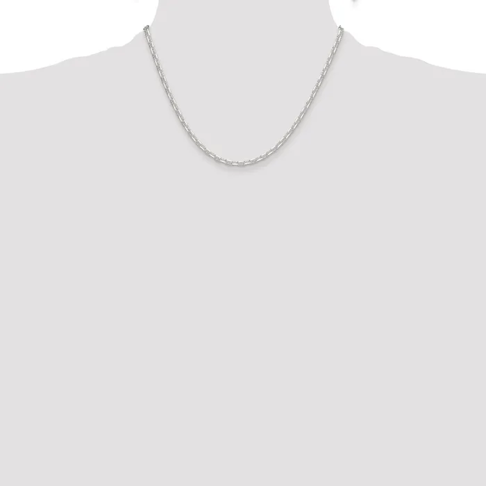 Bracelets Sterling Silver Polished and Dimondcut 3mm Marine Link Chain Bracelet TreasureFineJewelers