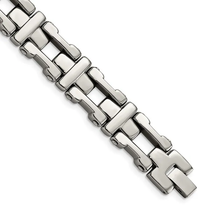 Bracelets TreasureFineJewelers Chisel Stainless Steel Polished 85 inch Open Corss Link Bracelet Bracelets TreasureFineJewelers Chisel Stainless Steel Polished 85 inch Open Corss Link Bracelet