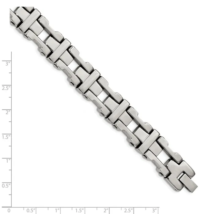 Bracelets TreasureFineJewelers Chisel Stainless Steel Polished 85 inch Open Corss Link Bracelet