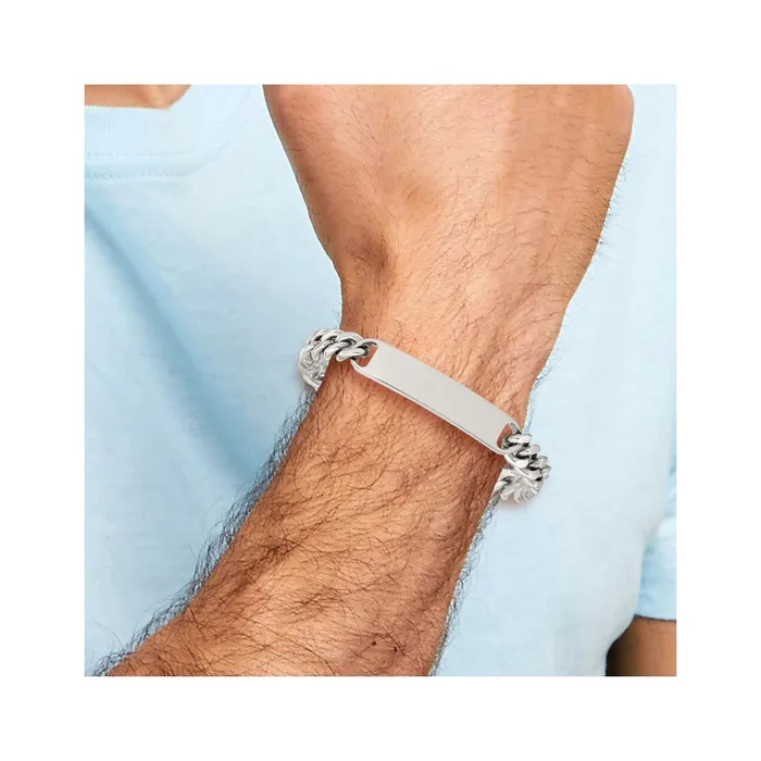 Bracelets TreasureFineJewelers Chisel Stainless Steel Polished Curb Chain 85 inch ID Bracelet