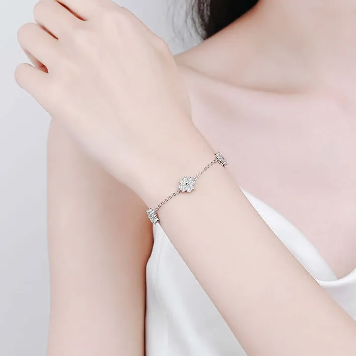 Bracelets Trendolla Jewelry Four Leaf Clover Micro Moissanite Bracelet