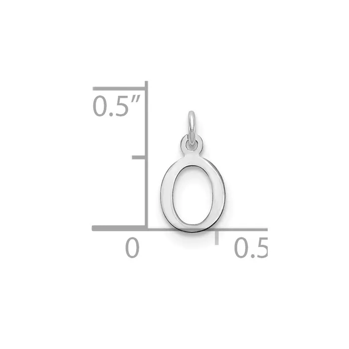 Charm Necklaces 10k White Gold Cutout Letter O Initial Charm TreasureFineJewelers