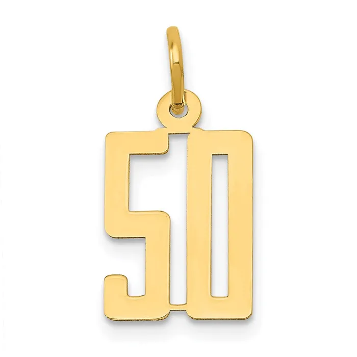 Charm Necklaces 14k Small Elongated Number 50 Charm TreasureFineJewelers Charm Necklaces 14k Small Elongated Number 50 Charm TreasureFineJewelers