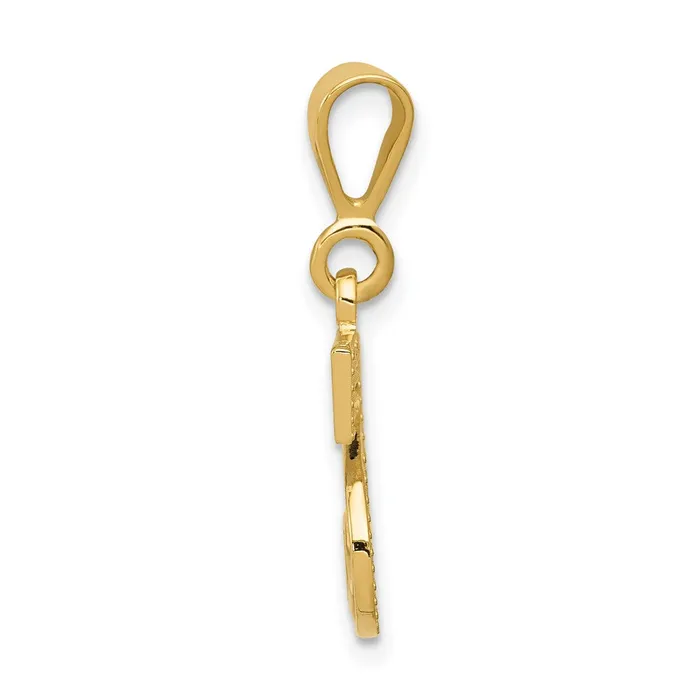 Charm Necklaces 14k Yellow Gold Textured Initial S Charm TreasureFineJewelers