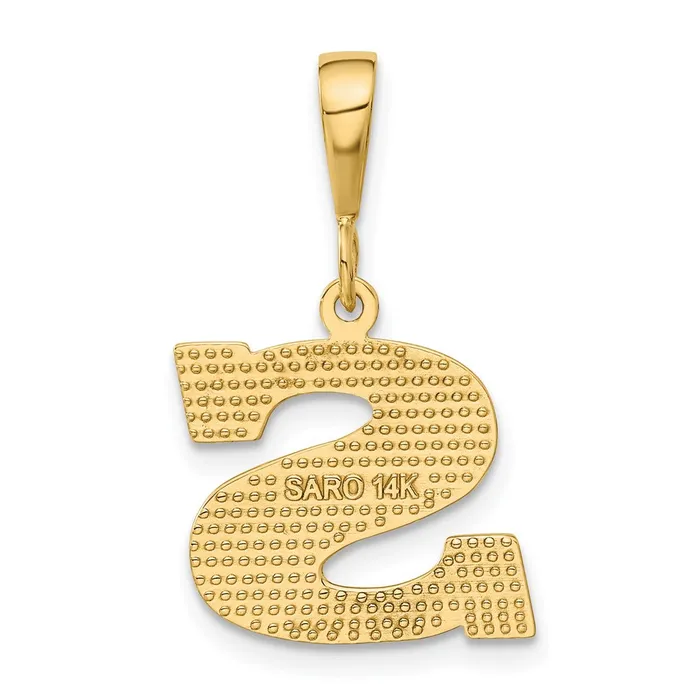 Charm Necklaces 14k Yellow Gold Textured Initial S Charm TreasureFineJewelers