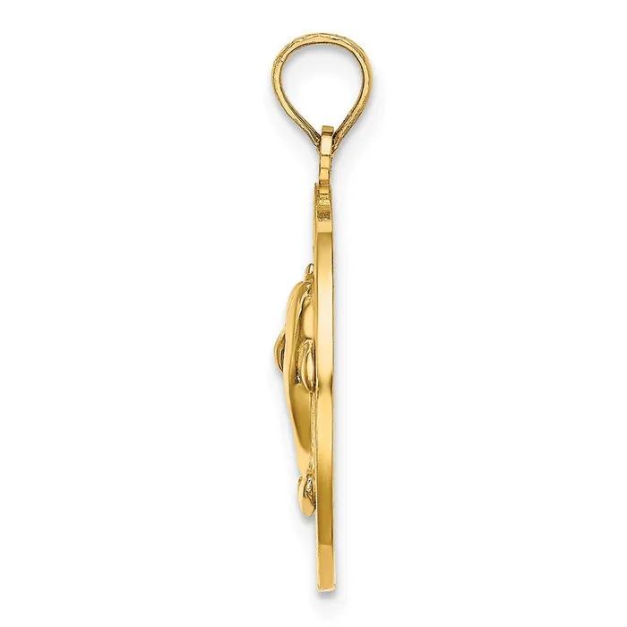 Charm Necklaces TreasureFineJewelers 14K BONAIRE Circle w Dolphins Charm