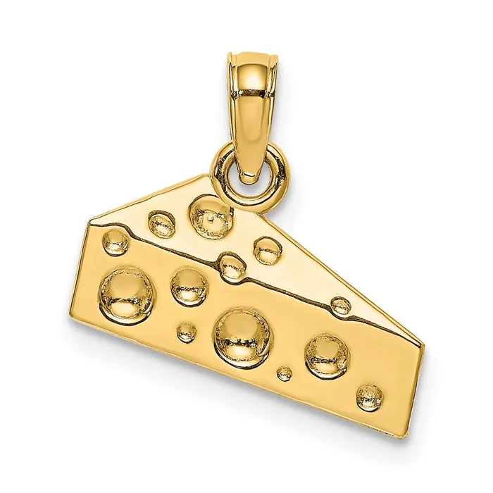 Charm Necklaces TreasureFineJewelers 14K Cheese Wedge Charm