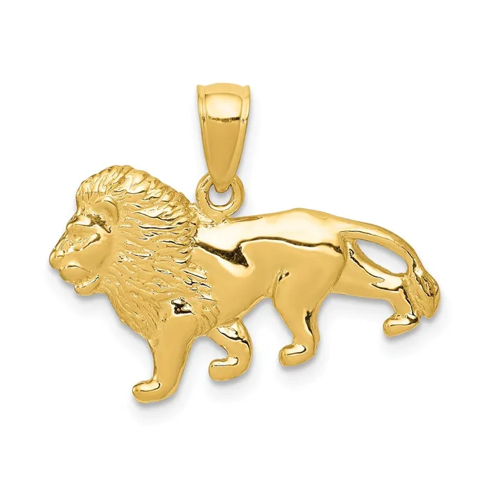 Charm Necklaces TreasureFineJewelers 14k Lion Charm