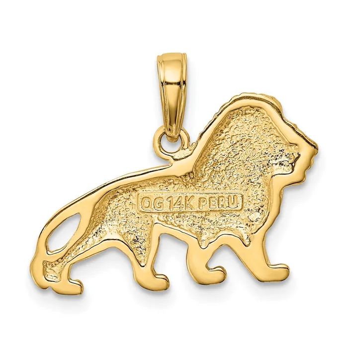 Charm Necklaces TreasureFineJewelers 14k Lion Charm