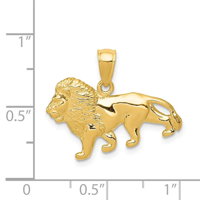 Charm Necklaces TreasureFineJewelers 14k Lion Charm