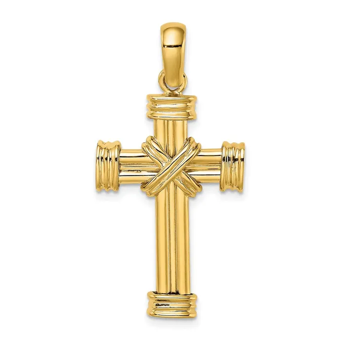 Charm Necklaces TreasureFineJewelers 14K Polished Cross Charm
