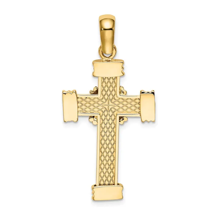 Charm Necklaces TreasureFineJewelers 14K Polished Cross Charm
