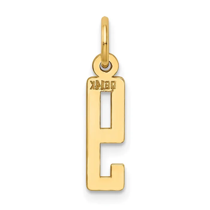 Charm Necklaces TreasureFineJewelers 14k Small Elongated Number 9 Charm