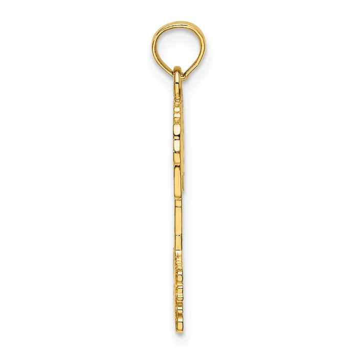 Charm Necklaces TreasureFineJewelers 14K TURKS AND CAICOS Palm Tree Charm