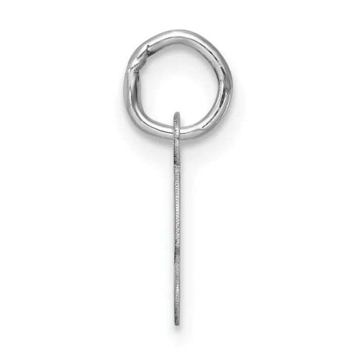 Charm Necklaces TreasureFineJewelers 14k White Gold Small Script Letter S Initial Charm