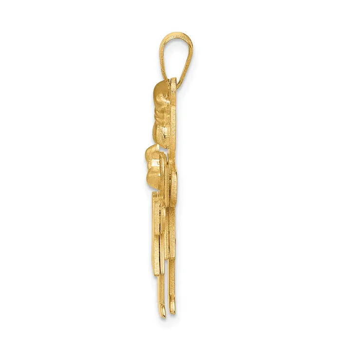Charm Necklaces TreasureFineJewelers 14k Yellow Gold Big Girl and Little Girl Engravable Charm