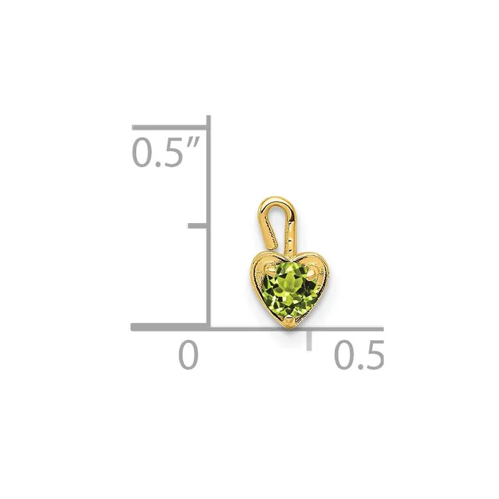 Charm Necklaces TreasureFineJewelers 14ky August Synthetic Birthstone Heart Charm